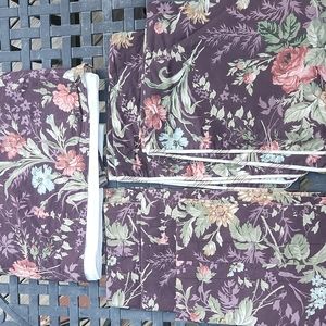 Laura Ashley Olivia 6 piece lot of 2 shams, queen bedskirt, and 3 valances